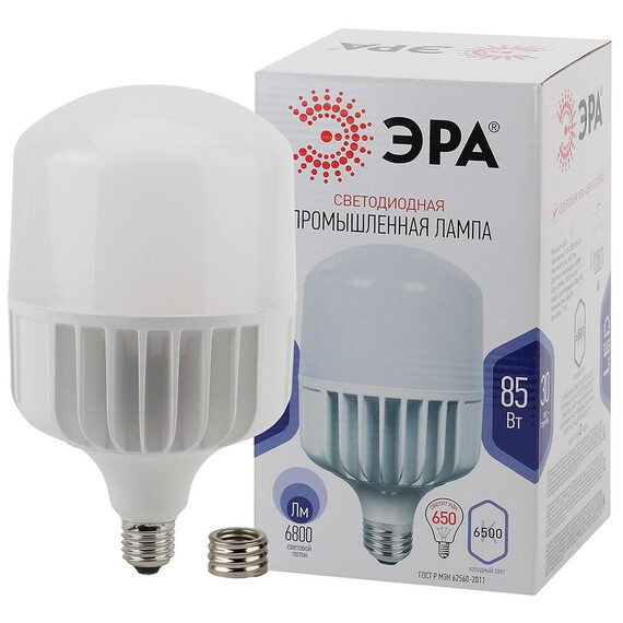 Лампа светодиодная ЭРА STD LED POWER T140-85W-6500-E27/E40 Е27 / Е40 85Вт колокол холодный дневной свет, фото , изображение 2