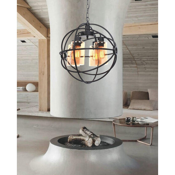 Подвесная люстра Lumina Deco Stradi LDP 11509-4 BK, фото , изображение 2