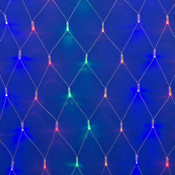 ULD-N4207-320/DTA MULTI IP20 Сетка светодиодная, 4,2х0,75 м, 320 led, разноцветная, с контроллером, провод прозрачный, IP20, фото 