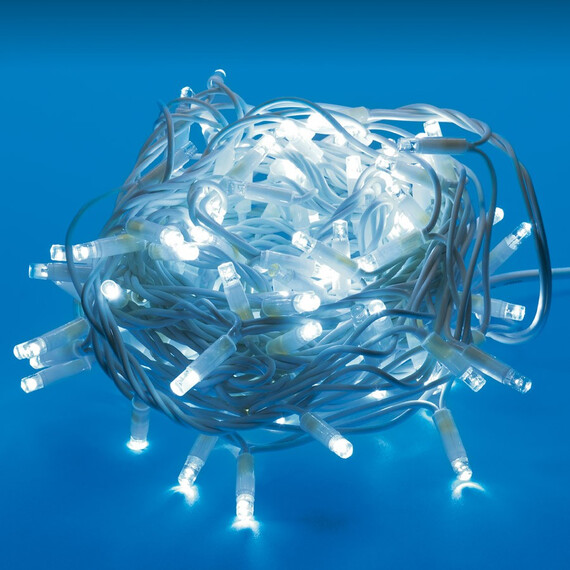 ULD-S1000-120/DWA WHITE IP67 Гирлянда светодиодная с контроллером, 120 светодиодов, 10 м, белая, IP67, провод белый, фото 