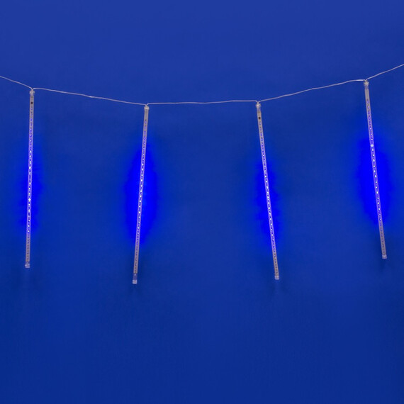 ULD-E2405-240/DTK BLUE IP44 METEOR Занавес светодиодный фигурный «Падающие звезды», соединяемый, 2х0,5м. 8 подвесов. Синий свет.  Провод прозрачный. TM Uniel., фото 