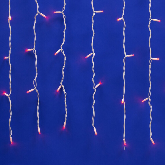 ULD-C2030-240/SWK RED IP67 Занавес светодиодный со статическим свечением, 3х2м. Соединяемый. 240 светодиодов. Красный свет. Провод белый. TM Uniel., фото 