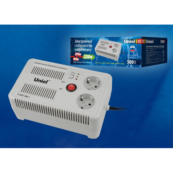 U-RST-500/1 Стабилизатор напряжения серии "Simple Standard". 500ВА. Настольный. TM Uniel., фото 