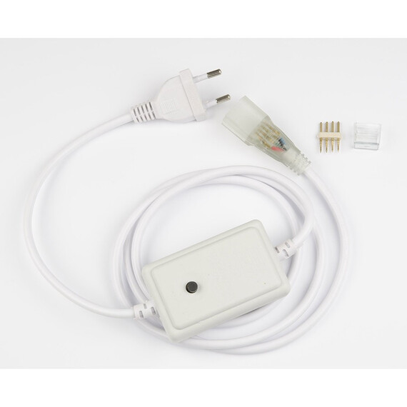 UCX-SP4/N22 WHITE 1 STICKER Провод электрический для светодиодных лент ULS-N22 RGB NEON 220В, 10x18мм, 4 контакта. Цвет белый. TM Uniel, фото 