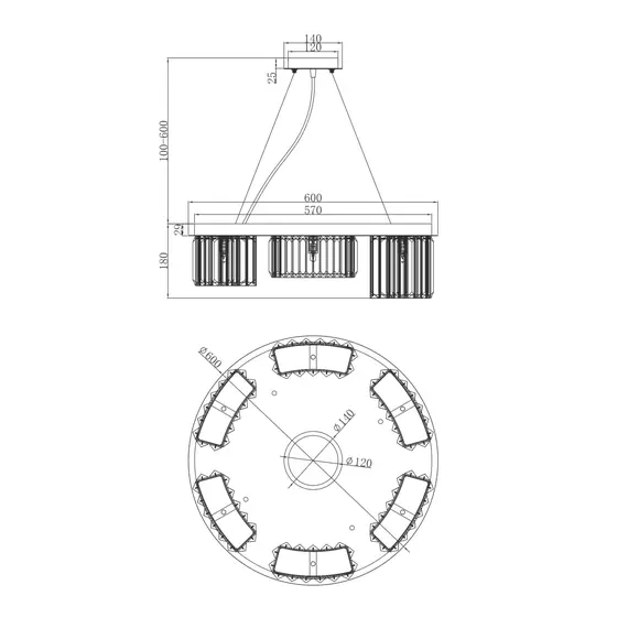 Подвесной светильник Maytoni MOD083PL-06CH, фото , изображение 3