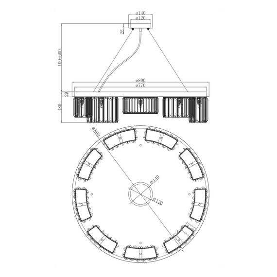 Подвесной светильник Maytoni MOD083PL-09CH, фото , изображение 2
