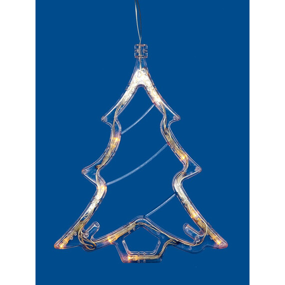 ULD-H1620-010/STA/3AAA WARM WHITE IP20 XMAS TREE Фигура светодиодная «Ёлочка» на батарейках 3AAA (не в/к), 18х19см. Подвесная. 10 светодиодов. Теплый белый свет.  Провод прозрачный. TM Uniel, фото 