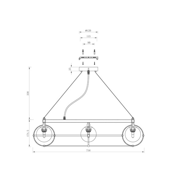 Подвесной светильник Maytoni MOD312PL-10GCH, фото , изображение 4