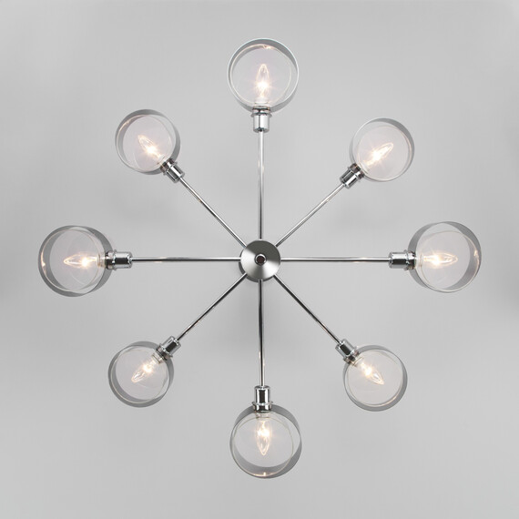 Потолочная люстра со стеклянными плафонами 70127/8 хром, фото , изображение 4