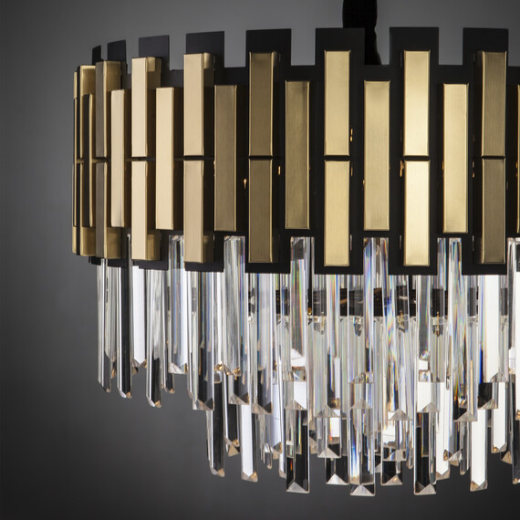 Подвесная люстра Умный дом 337/8 золото / черный, фото , изображение 2