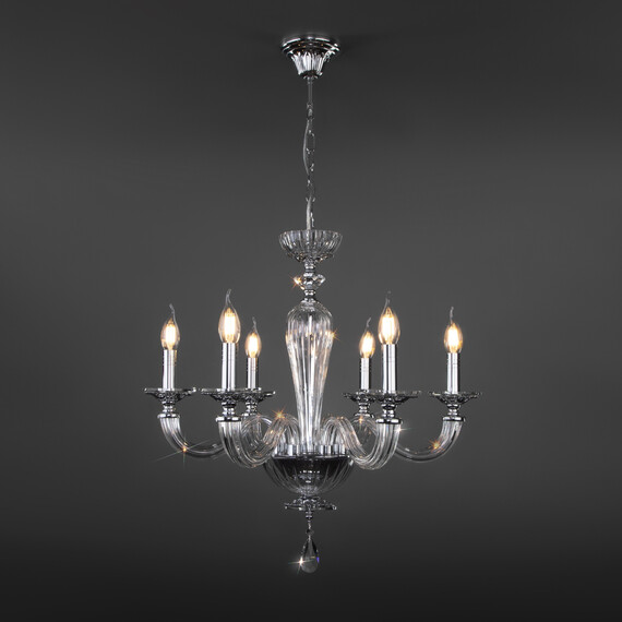 Хрустальная подвесная люстра Умный дом 338/6 хром, фото , изображение 3