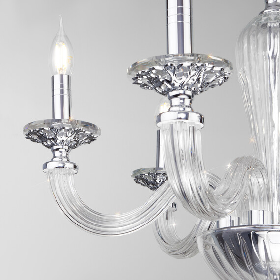 Хрустальная подвесная люстра Умный дом 338/6 хром, фото , изображение 4