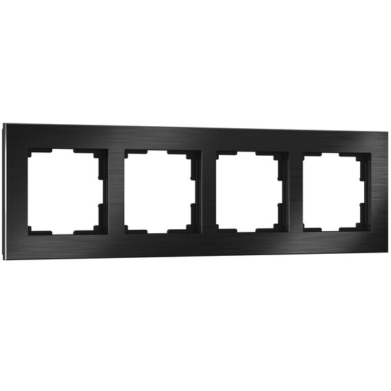 Рамка Werkel Aluminium на 4 поста алюминий черный W0041708 4690389158124, фото 