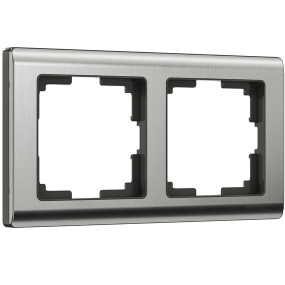 Рамка на 2 поста Werkel Metallic глянцевый никель W0021602 4690389159039, фото 