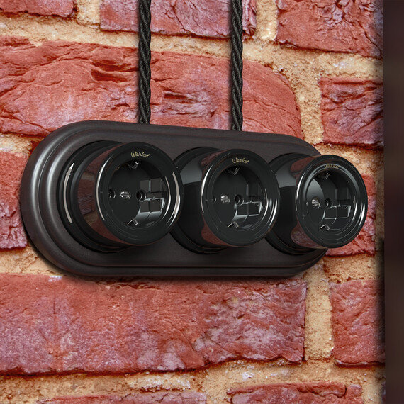 Ретро кабель Werkel витой трехжильный 1,5 мм черный W6453508 4690389165887, фото , изображение 2