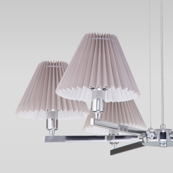 Подвесная люстра с абажурами 60136/6 хром/серый, фото , изображение 3