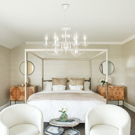 Подвесная люстра Eurosvet 60018/6 белый с золотом, фото , изображение 2