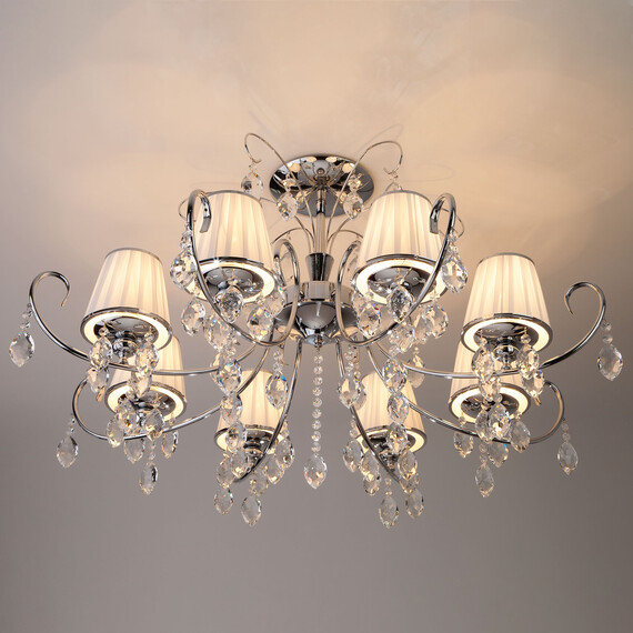 Подвесная люстра Eurosvet 10021/8 хром/прозрачный хрусталь Strotskis, фото , изображение 4