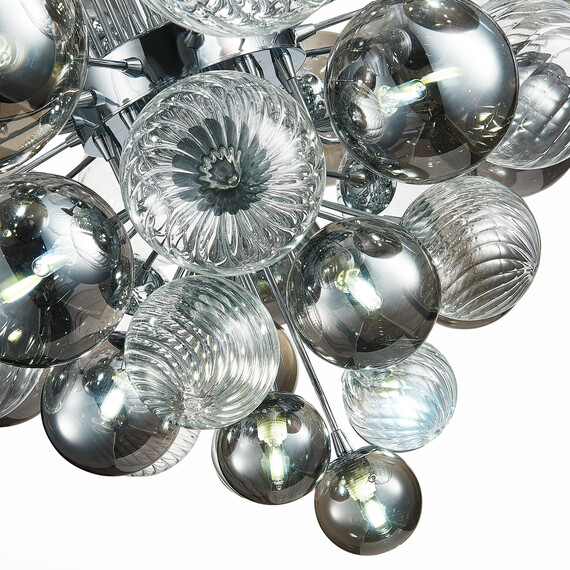 SL1124.103.29 Люстра подвесная ST-Luce Хром/Дымчатый, Прозрачный G9 29*5W 4000K VINETTO, фото , изображение 3