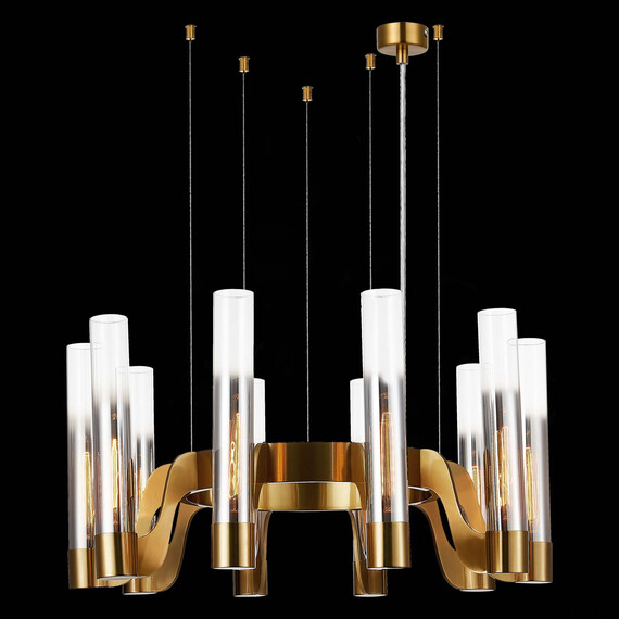 SL1235.303.10 Люстра подвесная ST-Luce Латунь/Хром, Прозрачный E14 10*40W ETTORE, фото , изображение 4