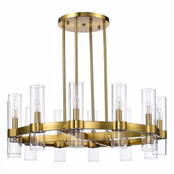 SL1237.303.12 Люстра подвесная ST-Luce Латунь/Прозрачный E14 12*15W Isla, фото , изображение 2