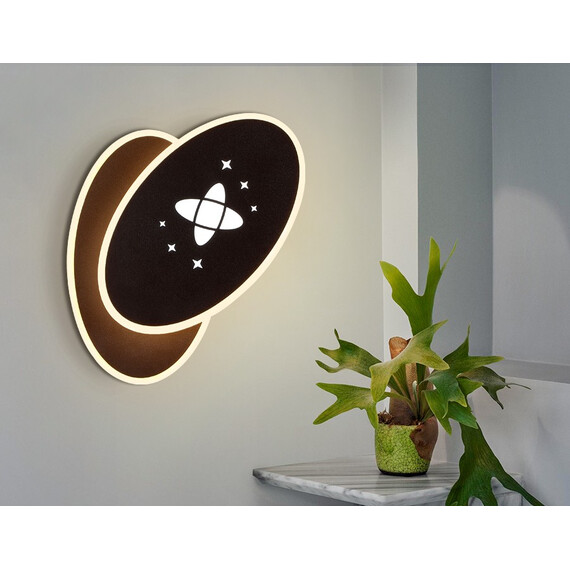 Настенный светодиодный светильник с выключателем FW110 SCF кофе песок LED 3000K+6400K 20W 230*140*50, фото , изображение 3