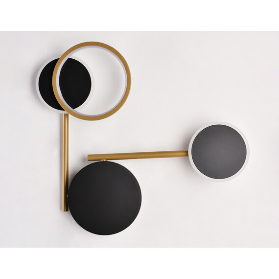 Настенный поворотный светодиодный светильник FL5198 SBK/GD черный песок/золото LED 3000K 13W 445*400*60, фото , изображение 5