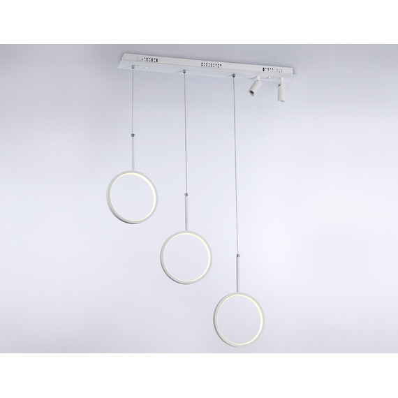 Светильник светодиодный подвесной с пультом FL5277/3+2 WH белый 59W 3000K/4200K/6400K+4200K 800*20*1200 (ПДУ ИК), фото , изображение 5