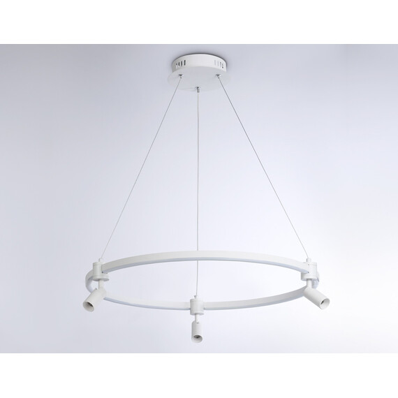 Светильник светодиодный подвесной с пультом FL5292/1+3 WH белый 54W 3000K/4200K/6400K+4200K D600*1200 (ПДУ ИК), фото , изображение 6