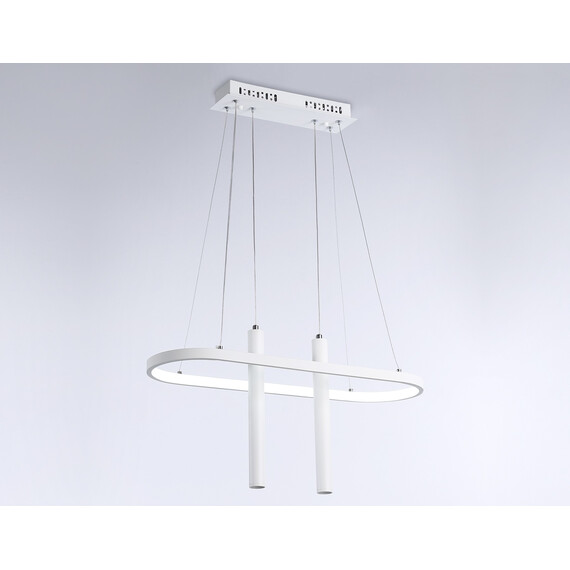 Светильник светодиодный подвесной с пультом FL5383/1+2 WH белый 43W 3000K/4200K/6400K+4200K 600*200*1200 (ПДУ ИК), фото , изображение 4