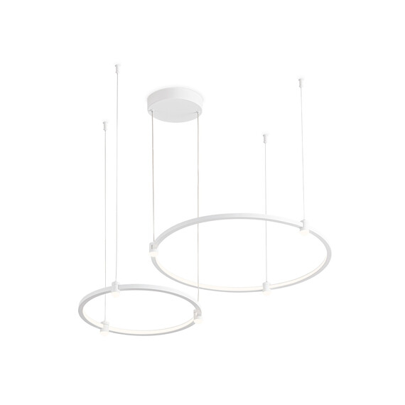 Светильник подвесной светодиодный FL5521/2+6 WH белый 45W 3000K/4200K/6400K D600/400*1300 (без ПДУ), фото , изображение 2