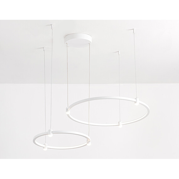 Светильник подвесной светодиодный FL5521/2+6 WH белый 45W 3000K/4200K/6400K D600/400*1300 (без ПДУ), фото , изображение 6