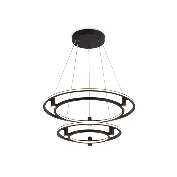 Светильник подвесной светодиодный FL5544/2+6 BK черный 90W 3000K/4200K/6400K D600/400*1300 (без ПДУ), фото , изображение 2