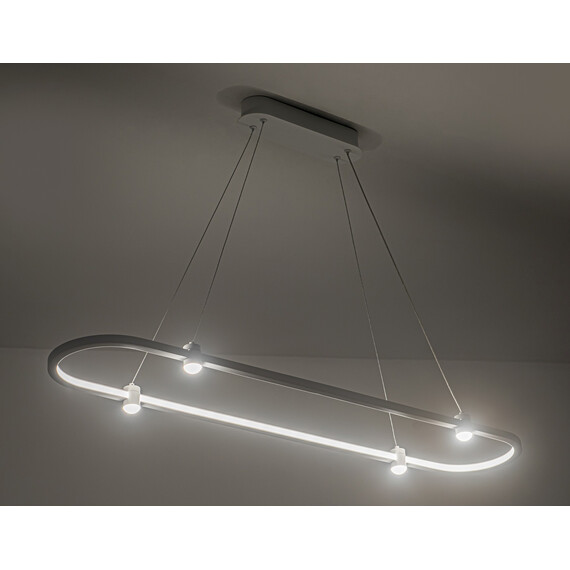 Светильник подвесной светодиодный FL5588/1+4 WH белый 30W 3000K/4200K/6400K 1000*200*1300 (без ПДУ), фото , изображение 3