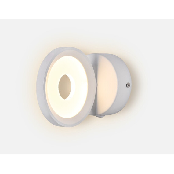 Настенный светодиодный светильник с выключателем FW198 WH белый LED 3000K 12W D130*190, фото , изображение 3