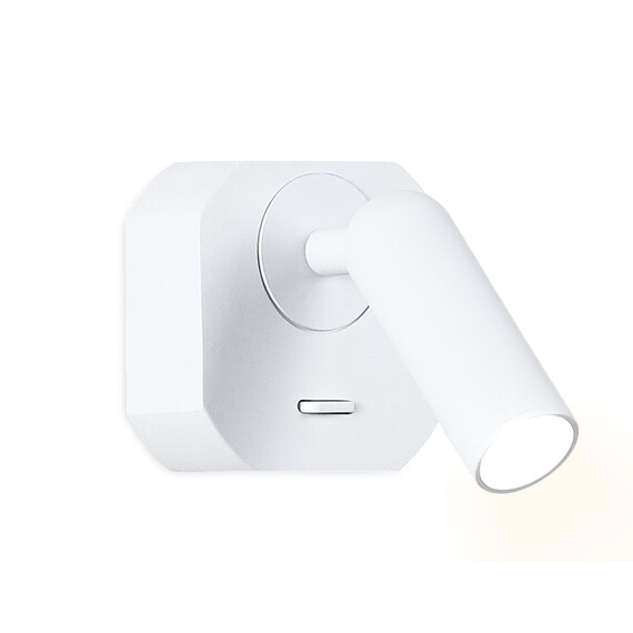 Настенный светодиодный светильник с выключателем FW282 SWH белый песок LED 4200K 3W 66*66*65, фото 