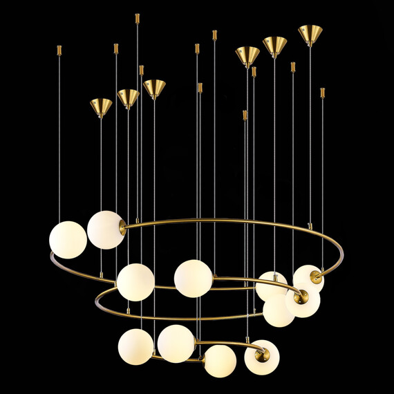 SL1186.303.12 Светильник подвесной ST-Luce Латунь/Молочный G9 12*5W ARKOS, фото , изображение 5