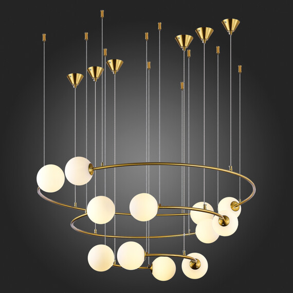 SL1186.303.12 Светильник подвесной ST-Luce Латунь/Молочный G9 12*5W ARKOS, фото , изображение 6