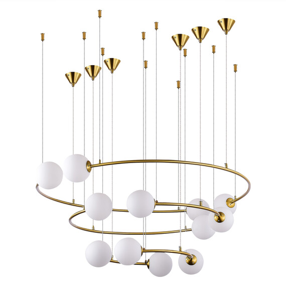 SL1186.303.12 Светильник подвесной ST-Luce Латунь/Молочный G9 12*5W ARKOS, фото , изображение 2