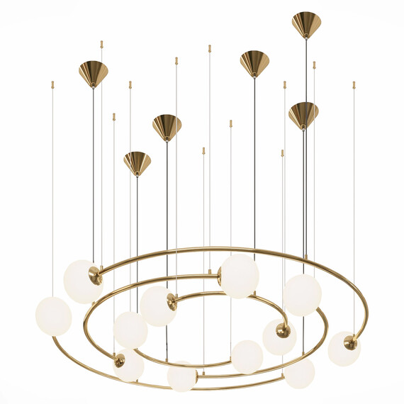 SL1186.303.12 Светильник подвесной ST-Luce Латунь/Молочный G9 12*5W ARKOS, фото , изображение 4