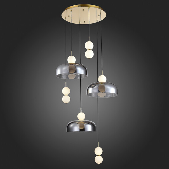 SL6112.203.42 Светильник подвесной ST-Luce Золотистый/Молочно-Белый,Прозрачно-Дымчатый LED 1*42W ODE, фото , изображение 5