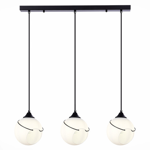 SLE103143-03 Светильник подвесной Черный/Белый E27 3*60W SATTURO, фото 