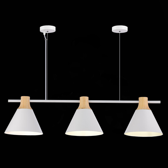 SLE125103-03 Светильник подвесной Белый/Белый, Светлое дерево E14 3*40W MODICA, фото , изображение 5