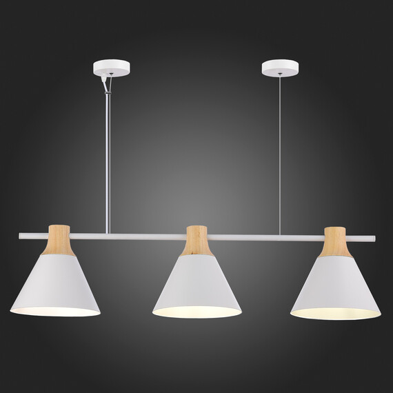 SLE125103-03 Светильник подвесной Белый/Белый, Светлое дерево E14 3*40W MODICA, фото , изображение 6