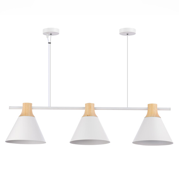 SLE125103-03 Светильник подвесной Белый/Белый, Светлое дерево E14 3*40W MODICA, фото , изображение 2